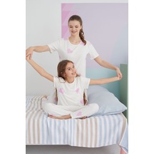 Siyah İnci Pamuklu Örme Pijama Takım 24117053 Çok Renkli