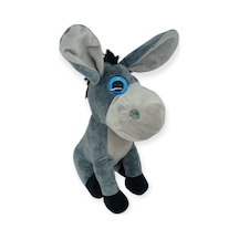 Peluş Cam Gözlü Hayvanlar 25 Cm - Eşek Lisinya Gri