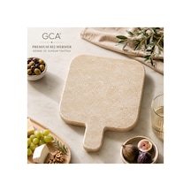 Gca Premium Mermer Kesme Ve Sunum Tahtası Doğal Taş Servis Tahtası Bej - 886994825 Bej
