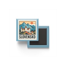 9x9 Cm Buzdolap Magnetleri - Slovakya - Slovakia - 2'li Pul Temalı Set