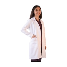 Vayteks Gömlek Yaka Orta Boy Beyaz Kadın Doktor Öğretmen Laboratuvar Önlüğü Beyaz