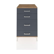 Kronos Komodin 4 Çekmeceli 60x59x96 Çam-antrasit Atlas Çam