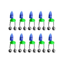10 Adet Led Gece Olta Bite Bait Alarm Işık İkiz Çan Y20762bl Mavi Işık