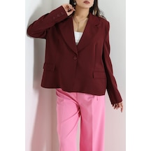 Modi Astarlı Oversize Blazer Ceket Bordo - 8136.1437. Açık Bordo