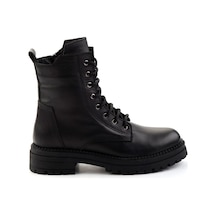 Siyah Hakiki Deri Kadın Bot & Bootie K02040451203 Siyah