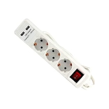 24023 Usb Girişli Üçlü Grup Priz Ve Uzatma Kablosu 0