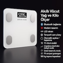 Biriva Yağ Ölçerli Akıllı Tartı Beyaz