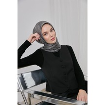 Silk Home Polyester Karışımlı Shiny Eşarp Gümüş Etnik Desenli Parlak Dokulu 90x90 Çok Renkli