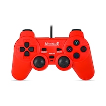 Kablolu Pc Gamepad D-ınput & X-ınput Destekli Çift Titreşimli Usb Oyun Kolu Kırmızı Diğer
