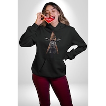 Motosiklet Kadın Kadın Erkek Siyah Kapüşonlu Sweatshirt Hoodie Siyah