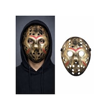 Bakır Renk Kırmızı Çizgili Tam Yüz Hokey Jason Maskesi Hannibal Maskesi - Zmff-764616 18