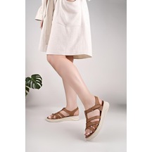 Nesilshoes Nesil Shoes Bell 25159 Taba Anatomik Kadın Sandalet