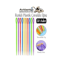 Renkli Plastik Çuvaldız Yün İğnesi 24 Cm 20 Adet Plastik Dikiş İğnesi Yün Örgü Dikme İplik İğne Dokuma İğnesi