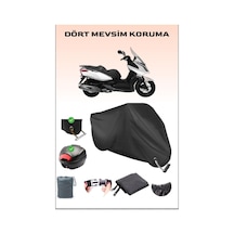 Siyah Kymco Downtown 300i Için Arka Çanta Ve Kilit Uyumlu Motosiklet Branda, Güvenli