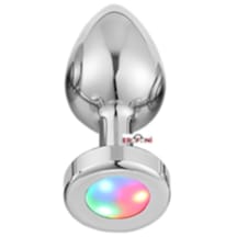 Erofoni Işıklı Hareketli Farklı Renklerde 7 CM Paslanmaz Metal Anal Alıştırıcı Gevşetici Plug
