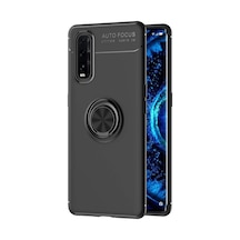 Oppo Find X2 Kılıf Range Yüzüklü Silikon - Siyah renkli