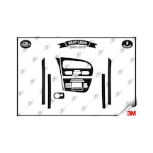 Seat Leon 2005-2010 Torpido Konsol Trim Göğüs Maun Kaplama Set 9 Parça Siyah Renk
