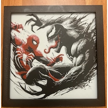 Spiderman Vs Venom 3d Baskı Tablo Çerceve