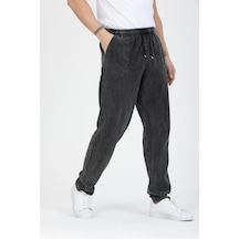 Baw Company Unisex Ince Yazlık Beli Lastikli Kordonlu Keten %100 Pamuklu Kumaş Pantolon Pijama Antrasit
