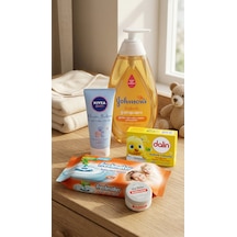 Yeni Doğan Bebek İlk Bakım Seti 5'li - Johnson's Şampuan 750ml + Nivea Pişik Kremi + Sudocrem + Dalin Sabun + Freshmaker Mendil