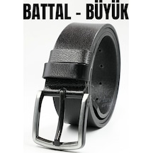 Parscraft Battal Boy Hakiki Deri Erkek Kemer Siyah
