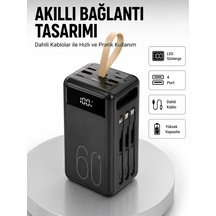 Mey İthalat Tüm Cihazlarla Uyumlu Led Fenerli 4 Çıkışlı Powerbank Yeni Nesil Renkli
