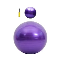 Ayla Stand 65 Cm Mor Deluxe Pilates Topu, 25 Cm Çift Yönlü Pompa Dahil
