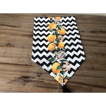 Zigzag Üzerine Limon Desenli Runner Çok Renkli