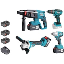 Catpower 1380 Vidalama + Kırıcı + Taşlama + Somun Kömürsüz Akülü 4'lü Set
