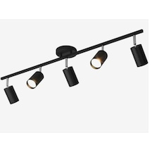 Mylights Beşli Led Spot Led Avize Hareketli Başlık Panasonıc Gün Işığı Ampullü Siyah