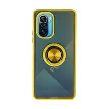 Redmi K40 Kılıf Montreal Yüzüklü Silikon Kapak - Sarı Bz8683140223977