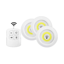 Uzaktan Kumandalı 3'lü Led Lamba Seti 9 Cm Beyaz Işık Çok Renkli