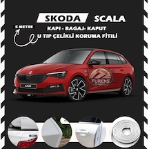 Skoda Scala Oto Araç Kapı Koruma Fitili 5 Metre Parlak Beyaz Renk