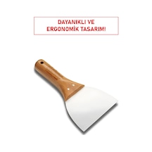Dekor 006 Macun Ispatulası 12 Cm Ahşap Saplı Paslanmaz Çelik Esnek Usta Spatulası