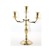 3 Adet Pirinç Şamdan Seti 3'lü Dekoratif Mumluk, Masa Ortası Aksesuarı, Brass Candle Holder Diğer