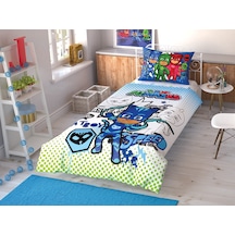 Taç Lisanslı Çek Canlandır Nevresim Takımı Pj Masks Tek Kişilik