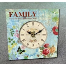 MUTFAK SAATLERİ-MB KARE FAMILY TEMALI MASA SAATİ-16*16*3 CM