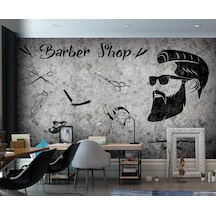 Berberler İçin Özel Tasarım Duvar Kağıdı Barbershop (397460141)