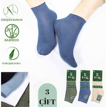 Kral Socks Lüx Kral Erkek Patik Lacose Kabartma Desenli Bambu Dikişsiz Parfümlü Kısa Çorap 3 Adet