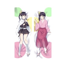 Kanao Tsuyuri Desenli Çift Yön Baskılı Sarılma Yastığı Kılıfı Çok Renkli