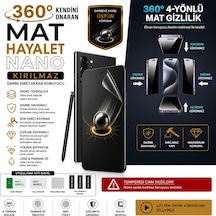 Honor 8a Uyumlu 360 Derece Mat Hayalet Kendini Onaran Nano Kırılmaz Darbe Emici Ekran Koruyucu