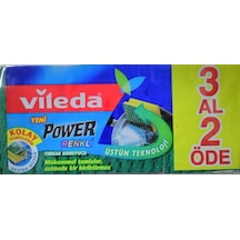 Vileda Power Oluklu Bulaşık Süngeri 3 Adet Çok Renkli