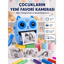 Buğz Anında Baskılı Çocuk Fotoğraf Makinesi Termal Yazıcılı Selfie Kamerası
