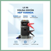 Bşkvirgo Nsun T-life Jump Starter 19800 Mah Akü Takviyeli Hava Kompresörü Lensun Ls 99 Bsk2026
