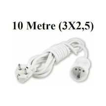 Topraklı Uzatma Seyyar Kablosu 10 Metre Tekli Priz 3x2,5 Mm Seyyar Uzatma Kablosu