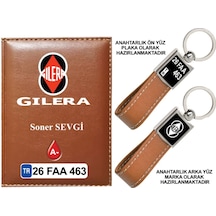 Plakanıza Özel Gleria Logolu Taba Ruhsat Kabı Ve Anahtarlık