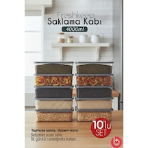 10'lu Saklama Kabı 4 Litre Derin Dondurucu Mikrodalga Uyumlu Gri