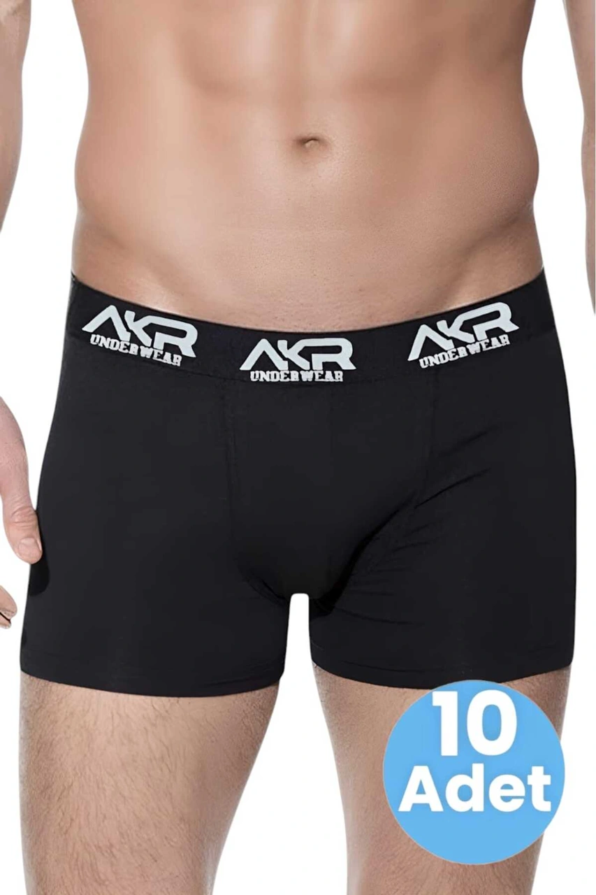 Tezzgelsin Erkek Likralı 10'lu Boxer Siyah