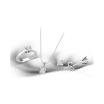 Kuyumcudükkani Tektaş Mini Set -24029-w-w 23 Beyaz