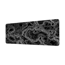Yıldızlı Siyah Topografik Harita 40x90 Cm Oyuncu Mousepad Kaymaz Taban Büyük Boy Mousepad